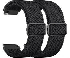 Mugust 2 vnt. 20 mm 22 mm apyrankių rinkinys vyrams ir moterims, elastinis nailono pintas pakaitinis dirželis, 22 mm 20 mm laikrodžių dirželiai, nailonas, a