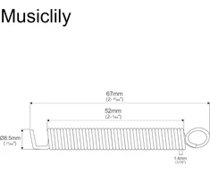 Musiclily Pro Medium plieninės gitaros vintage tremolo įtempimo spyruoklės, skirtos Strat stiliaus elektrinei gitarai, nikeliuotos (5 vnt. rinkinys)