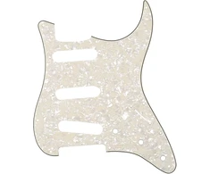 Musiclily Sss 11 skylių strat elektrinės gitaros pickguard fender us/mexico made standard stratocaster modernaus stiliaus gitaros dalims, 4 sluoksnių pearl aged baltas