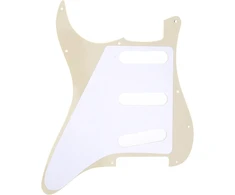 Musiclily Sss 11 skylių strat elektrinės gitaros pickguard fender us/mexico made standard stratocaster modernaus stiliaus gitaros dalims, 4 sluoksnių pearl aged baltas