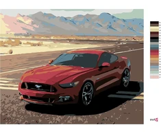 Mustang paveikslas pagal skaičius 40 x 50 cm be porėmio