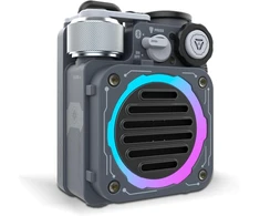 Kompiuterio kolonėlės Muzen Cyber-cube bluetooth kolonėlė maža, nešiojama mini kolonėlė su rgb apšvietimu ir žibintuvėliu, ipx5 atspari vandeniui, skirta žaidimams, vakarėliams, dušui, stovyklavimui, lauke, šaunios dovanos tėčiui vyrams