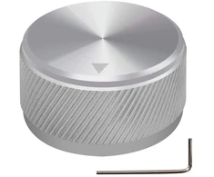 Mxuteuk knob-06-30sr gitaros rankenėlės sidabrinės gitaros rankenėlės garso reguliavimo aliuminio sukamasis potenciometras sukamieji rankenėlės elektrinėms gitaroms bosinė gitara varžtų atsarginė dalis tipas 30 x 17 mm (d x h)