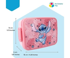 My sweety pop - priešpiečių dėžutė - priešpiečių dėžutė - stitch - vaikams - lovelė - vaikų darželis - mokykla - atostogos - maistas - 16 cm - mergaitėms - rožinė - dovanos idėja