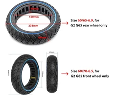 Mybestscooter - 10 colių pilnavidurės padangos 60/65-6.9 60/70-6.5, skirtos segway ninebot g30 max g2 g65 elektrinio paspirtuko ratlankio gumos pakeitimui, paspirtuko rato padanga