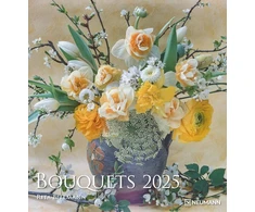 N neumannverlage - Bouquets 2025 foto meno kalendorius, 45 x 48 cm, sieninis kalendorius su dvylika žavingų gėlių puokščių, žavios puokštės, spiralinis įrišimas ir tarptautinis kalendorius