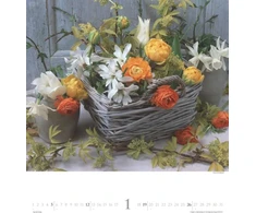 N neumannverlage - Bouquets 2025 foto meno kalendorius, 45 x 48 cm, sieninis kalendorius su dvylika žavingų gėlių puokščių, žavios puokštės, spiralinis įrišimas ir tarptautinis kalendorius