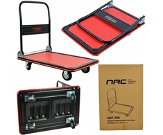 Nac sandėlio transportavimo vežimėlis, keliamoji galia 300 kg, pilni ratai 125 mm, sulankstomas