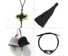 Nailoninė virvė kiniškam mazgui, rattail makramė shamballa siūlas, nailoninė virvelė papuošalų gamybai „pasidaryk pats“, 100 m x 0,8 mm