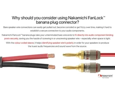 Nakamichi Fanlock Excel Series paauksuoti 24k bananiniai kištukai, 10awg - 18awg, 4 mm storio, skirti garsiakalbių stiprintuvui, Hi-fi stereo namų kino teatro garso kabelio greitam prijungimui, 48 vnt. (24 poros)