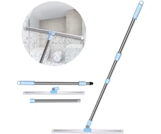 Nakelulu vandens valytuvas grindų valytuvas teleskopinis valytuvas dušo langų valytuvas su 50 cm itin patvaria silikonine lūpa 3 dalių rankena 130 cm vandens valytuvas stiklui, langams, plytelėms valyti