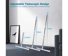 Nakelulu vandens valytuvas grindų valytuvas teleskopinis valytuvas dušo langų valytuvas su 50 cm itin patvaria silikonine lūpa 3 dalių rankena 130 cm vandens valytuvas stiklui, langams, plytelėms valyti