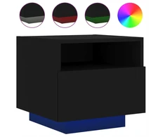 Naktinis staliukas su Led apšvietimu, juodas, 40x39x