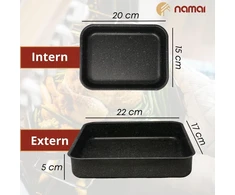 Namai - Mažas kepimo indas 22cm x 15cm - Gilus indaplovėje plaunamas nelipnus kepimo padėklas, aliumininis, lengvai valomas bakeform First-class Craft - lazanijos apkepo indas, pagamintas Italijoje