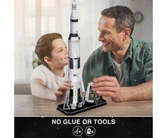 Nasa - 3d dėlionė Apollo Saturn V Rocket | 3d dėlionė vaikams | 3d dėlionė suaugusiems | modelių rinkinys suaugusiems | 3d dėlionė vaikams nuo 8 metų | 136 detalės | 3d dėlionė