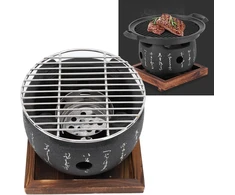 Natudeco japoniškas mini grilis bbq, nešiojamas japoniškas grilio orkaitės aliuminio lydinio mažas grilis bbq priedai stovyklavimui šeimos susitikimui (l)