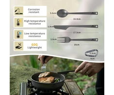 Naturehike titano stalo įrankių rinkinys stovyklavimui, kelionėms, lauko įrankiai, įskaitant peilį, šakutę, šaukštą, tik 50 g