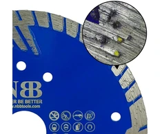 Nbb deimantinis pjovimo diskas deimantinis pjūklas su sustiprintu turbo pjovimo segmentu, 8 mm aukščio, 22,23 mm ašis, deimantinis pjovimo diskas skirtas bendram naudojimui, pjaunant granitą, keramiką, plytas, betoną (125 mm)