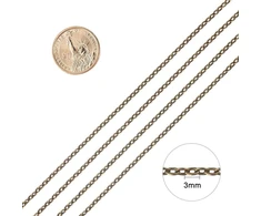 Nbeads 10vnt 80cm Antique Bronze vielos grandinėlė su omaro užsegimu pakabukui, vėriniui, apyrankei, skirta pasidaryk pats papuošalų gamybai, geležis