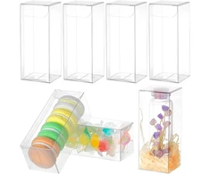 Nbeads 30 vnt. skaidrių plastikinių pvc dėžučių, 4 x 4 x 10 cm, skaidrios stačiakampės dovanų pakavimo dėžutės, vestuvių vakarėlio dovanų dėžutės saldainiams, sausainiams, pyragams, šokoladams, dovanų formoms