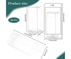 Nbeads 30 vnt. skaidrių plastikinių pvc dėžučių, 4 x 4 x 10 cm, skaidrios stačiakampės dovanų pakavimo dėžutės, vestuvių vakarėlio dovanų dėžutės saldainiams, sausainiams, pyragams, šokoladams, dovanų formoms