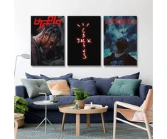 Nebulanova Travis Scott albumo plakatas 5 drobės plakatas sienų dekoratyvinis atspaudas paveikslas tapyba svetainės miegamojo dekoravimui be rėmo stiliaus 20 x 30 cm