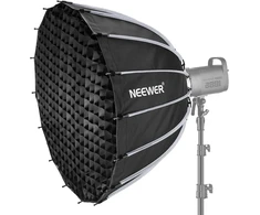 Neewer 85 cm parabolinis softbox'as, greitas surinkimas ir sulankstymas, su difuzoriais / korio grotelėmis / krepšiu, suderinamas su Aputure 120d Light Dome Godox sl60w Neewer Rgb Cb60 ir kitais Bowens jungties šviestuvais