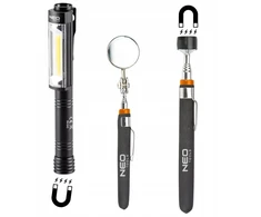 Neo Tools Apžiūros veidrodėlis + magnetinis griebtuvas + apžiūros žibintuvėlis rinkinys Neo