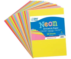 Neon A4 popieriaus ir kartono rinkinys 102 vnt. vaikų kūrybai