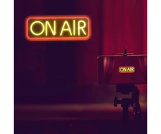 Neoninė iškaba "on Air", raudonos ir geltonos spalvos Led neoninė lemputė su Usb jungtimi, dekoratyvinės iškabos "live", šviestuvai "tiktok", studijai, sienai, miegamojo, žaidimų kambario dekoravimui