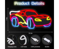 Neoninis šviesos ženklas, neoninis ženklas Usb neoninis ženklas Automobilinis neoninis šviesos ženklas Neoniniai ženklai Neoninė lempa miegamajam, žaidimų kambariui, vakarėliui, barui, vaikų kambariui, miegamajam, berniukams