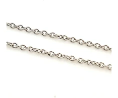 Nerūdijančio plieno grandinėlė 3m, 3x2mm, sidabro spalvos, papuošalams