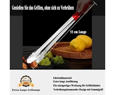Nerūdijančio plieno grilio žnyplės, ypač ilgos grilio žnyplės, 55 cm grilio priedai, grilio įrankiai, grilio reikmenys kepimui, aukščiausios kokybės virtuvinės žnyplės, dovanos vyrams, tėčiui
