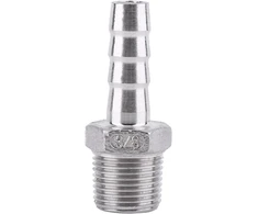 Nerūdijančio plieno jungtis, žarnos jungtis, nerūdijančio plieno ss304 išorinis sriegis vamzdžio jungtis žarnos jungtis 1/8 colio ~ 3/4 colio (3/8 x 10 mm)