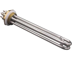 Nerūdijančio plieno kaitinimo elementas 1.25 colio (dn32) 42 mm bsp 3u 24 v 1200 w žalvario flanšas su silikoniniu žiedu
