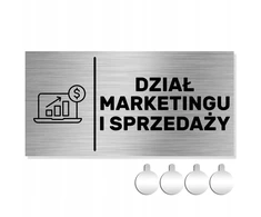 Nerūdijančio plieno lentelė ant durų/sienos Marketingo Skyrius 10x20 Aliuminis