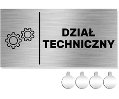 Nerūdijančio plieno lentelė ant durų/sienos užrašas Techninis skyrius 10x20 Aliuminio