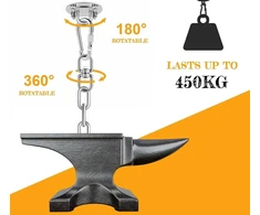 Nerūdijančio plieno lubų kabliukas, atlaikantis 400 kg - pakabinamo krėslo laikiklis, bokso kriaušės laikiklis, spyruoklinė lopšio ir oro jogos rankšluosčio pakaba | tvirti, sunkūs kaiščiai su montavimu