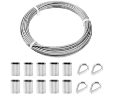 Nerūdijančio plieno trosas 3 mm, 10 m, su jungtimis ir kilpomis