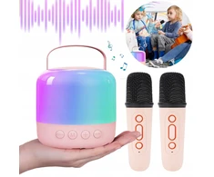Kompiuterio kolonėlės Nešiojama mini karaoke bluetooth mašina su 2 belaidžiais mikrofonais