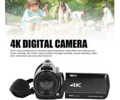 Nešiojama vaizdo kamera, 4k 28mp 30x priartinimas Wifi skaitmeninė vaizdo kamera su 3 colių jutikliniu ekranu, apsauga nuo drebėjimo, 270° pasukimas, infraraudonųjų spindulių naktinis matymas, kompaktiška maža kamera