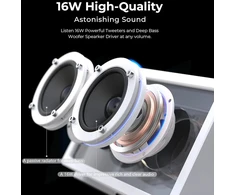 Kompiuterio kolonėlės Nešiojamas Bluetooth garsiakalbis 16w, belaidis, baltas