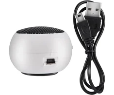 Kompiuterio kolonėlės Nešiojamas Bluetooth garsiakalbis su 3.5mm jungtimi, baltas