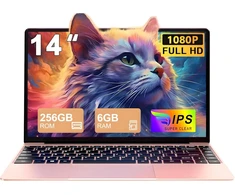 Nešiojamas kompiuteris Celeron N4020 iki 2.8ghz, 14 colių Win 11 su 5g Wifi 6+256gb Ssd išplėtimu iki 1tb, Bt 4.2 1920 x 1080 Fhd Mini Multimedia Connection, Notebook su vokiška klaviatūra, auksinės spalvos