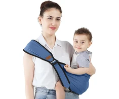 Nešiojamas šoninis nešyklė kūdikiams su reguliuojamais patogiais pečių dirželiais, ergonomiška nešyklė vaikams, nešyklė vaikams nuo 2 iki 3 metų, vaikams iki 20 kg (mėlyna)