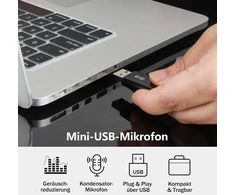 Nešiojamas Usb mikrofonas kompiuteriui, didelis jautrumas, "plug and Play"