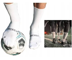Neslystančios baltos ilgos futbolo kojinės 40-46 Feelsox