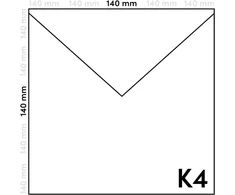 Netuno 25 balti kvadratiniai vokai be langelio, smailėjantis atvartas, drėgnas lipdymas, 140 x 140 mm, 120 g Olin vokai, kvadratiniai balti vokai kvietimams, gimtadienio atvirukams, sveikinimo atvirukams
