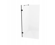 New Trendy Avexa Juodas vonios sienelė 70x150 cm su įstrižu laikikliu
