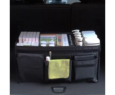 Newaner automobilio bagažinės organizeris, bagažinės krepšys, sulankstomas bagažinės organizeris su skyriumi su dangčiu su neslystančiu velcro užsegimu, automobilio laikymo dėžė su keliomis kišenėmis ir neslystančiu pagrindu